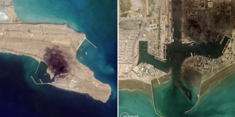 New satellite images show fires, naval base damage across Iran after US-Israeli strikes